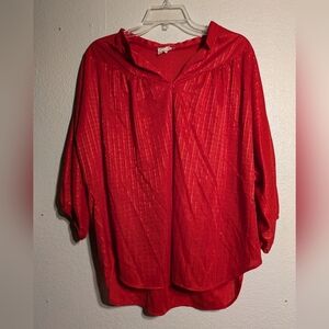 Ms Tops Elegant Red Women's Top Vintage Size 44